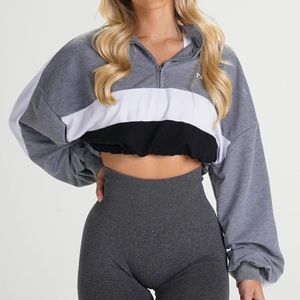 NVGTN Grey Oversized Cropped Pullover